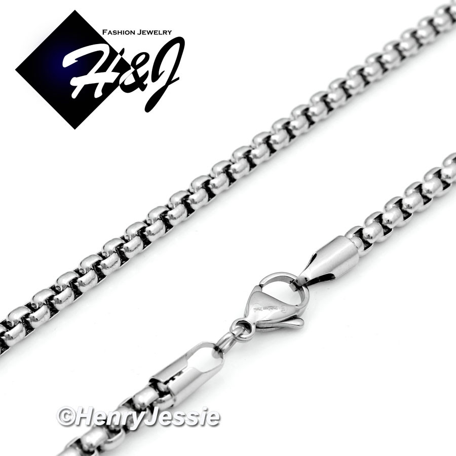 30″MEN’s Stainless Steel 5mm Silver Smooth Box Chain Necklace Cross Pendant*A