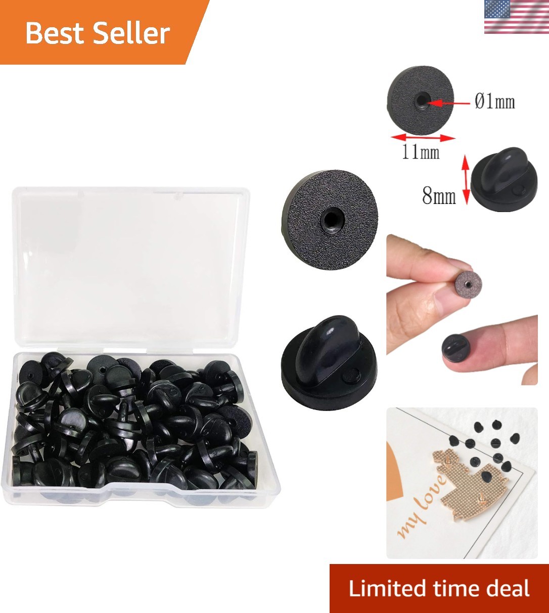 Versatile 50pcs Butterfly Clutch Lapel Pin Backs – Ideal for Uniform Replacement