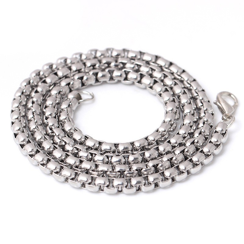 5pcs/lot Stainless Steel Square Rolo Link Chain Box Chain Necklace for Men Women
