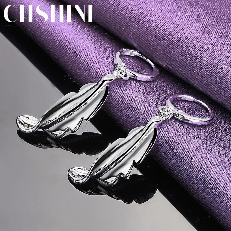 CHSHINE 925 Sterling Silver Leaf Earrings For Women Fashion Charm Jewelry