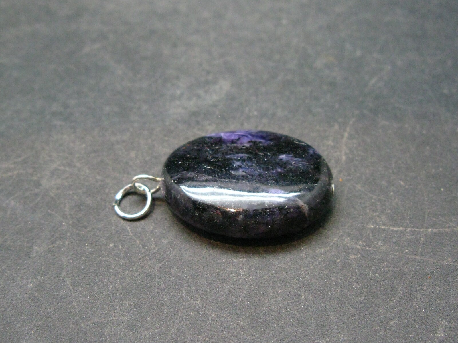 Rare High-Quality Charoite Pendant In SS From Russia – 1.3″ – 6.0 Grams