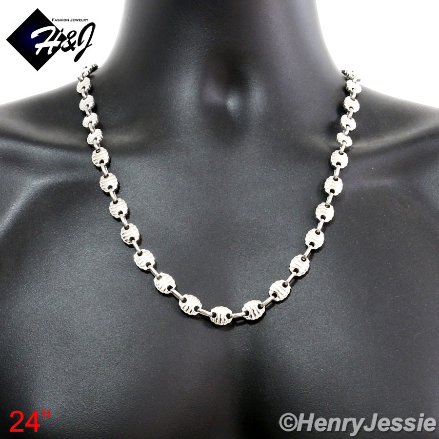 18-40″MEN Stainless Steel 9x3mm Silver Puffed Mariner Link Chain Necklace*N150