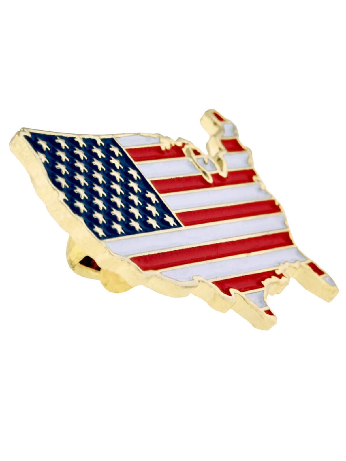 PinMart’s United States Of America Shape Country American Flag Enamel Lapel Pin
