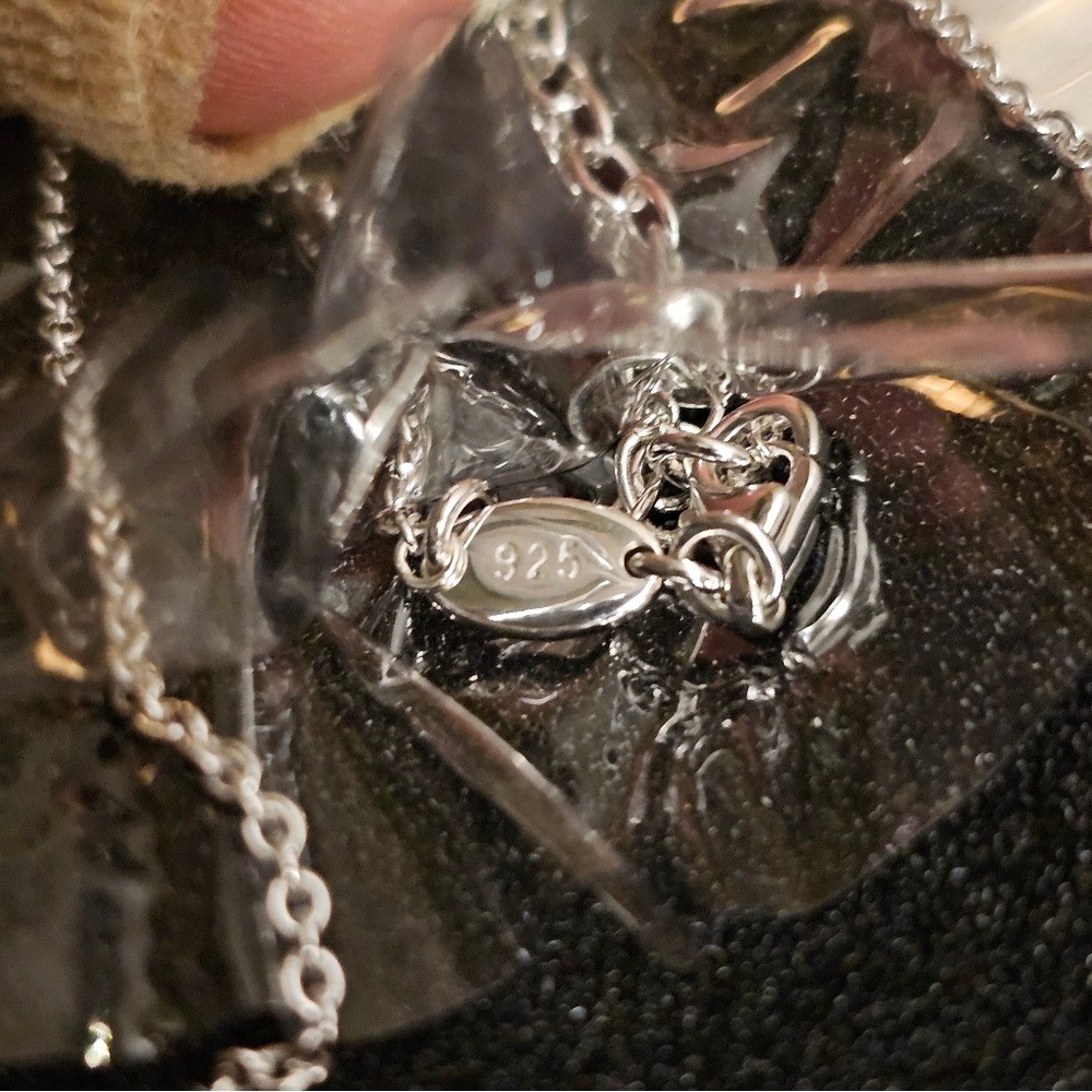 Fossil Sterling Silver Drop Pendant 16″ statement Necklace JF15769040 new NIB