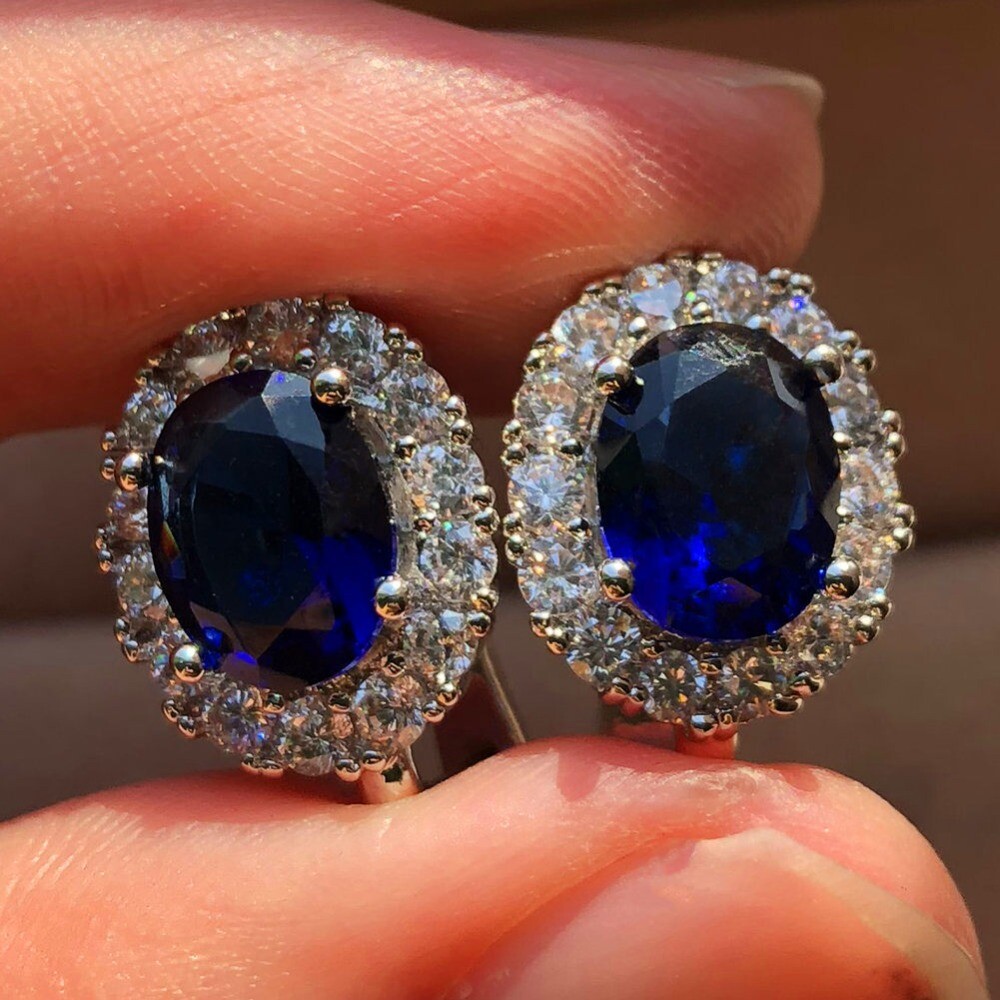 Stud Earring Fashion 925 Silver Filled Earring Cubic Zircon Women Jewelry