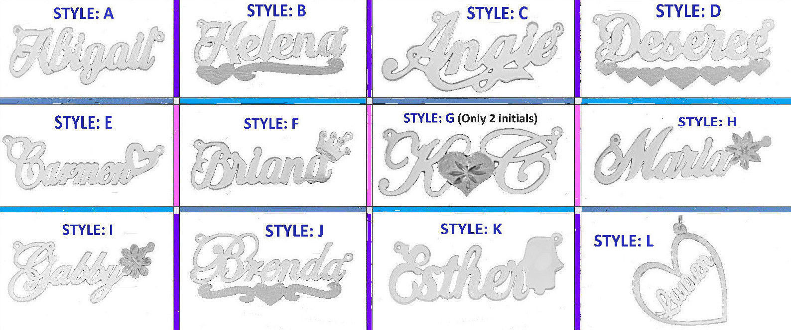 PERSONALIZED SINGLE STERLING SILVER ANY NAME ANY STYLE PLATE NECKLACE FREE CHAIN
