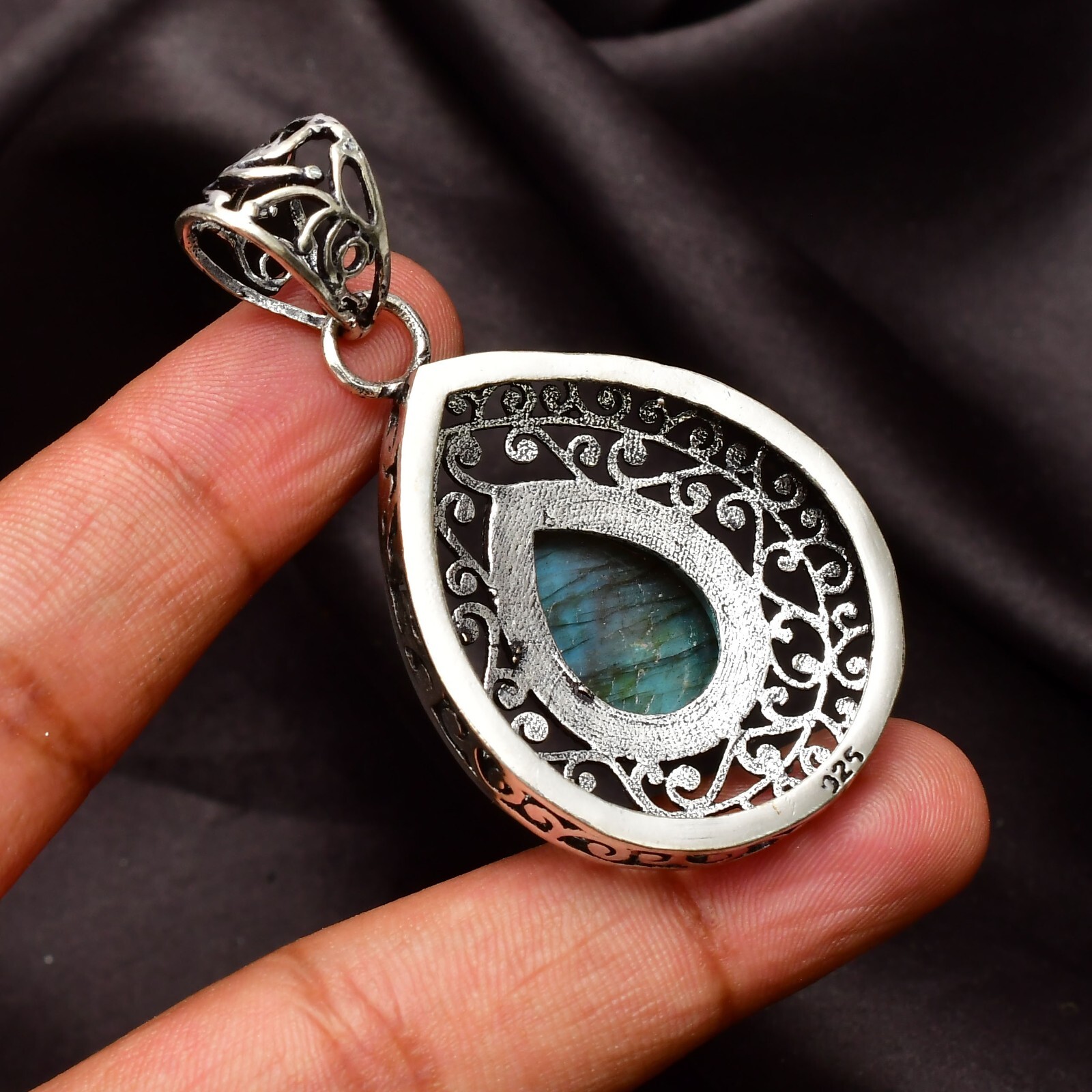 Labradorite Gemstone 925 Sterling Silver Handmade Jewelry Pendant 2.05″