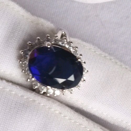 AVON 125TH ANNIVERSARY RJ Blue SAPPHIRE & Cubic Zirconia 125 Silver Plate RING