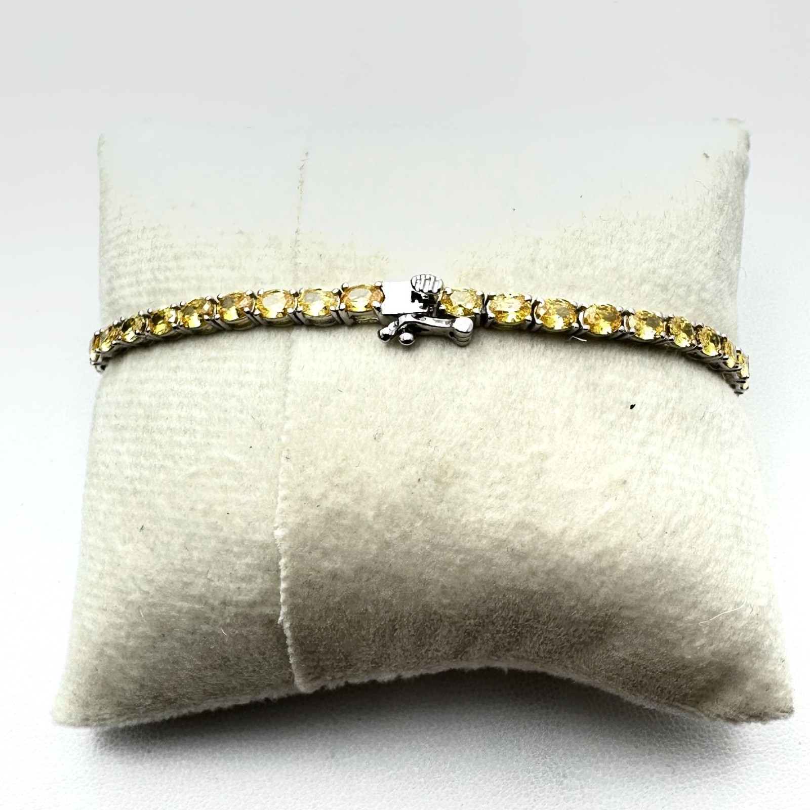 JTV Simulated Canary Diamond Sterling Silver Tennis Bracelet 7 Inch New