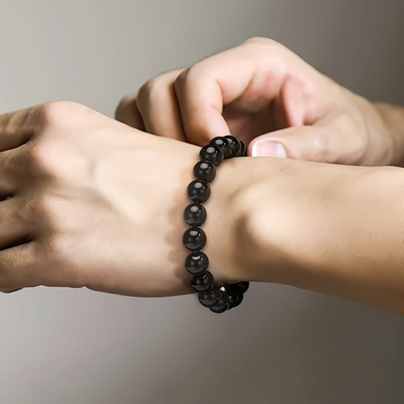 Black Tourmaline Bracelets for Men Protection Bracelets for Women Chakra Feng Sh