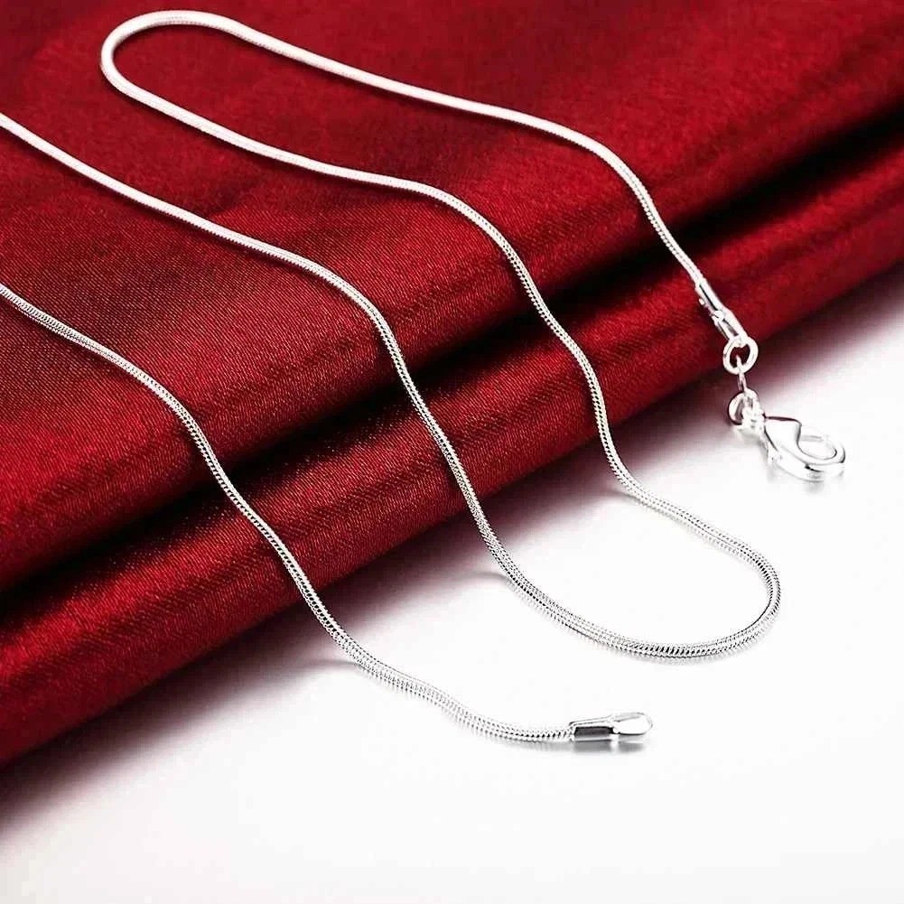 10PCS wholesale 925 sterling solid silver 1MM 16-30inch snake chain necklace