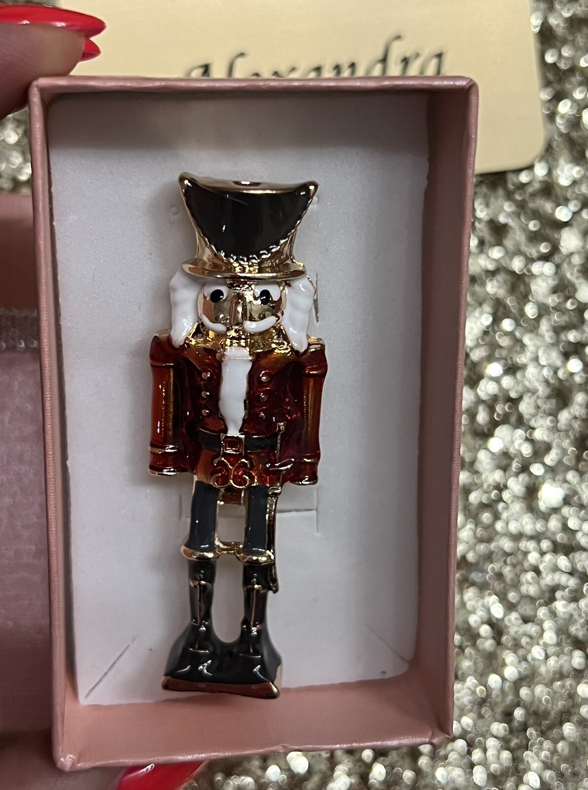 Christmas Nutcracker Soldier Pin Brooch New In Gift Box Great Gift Idea