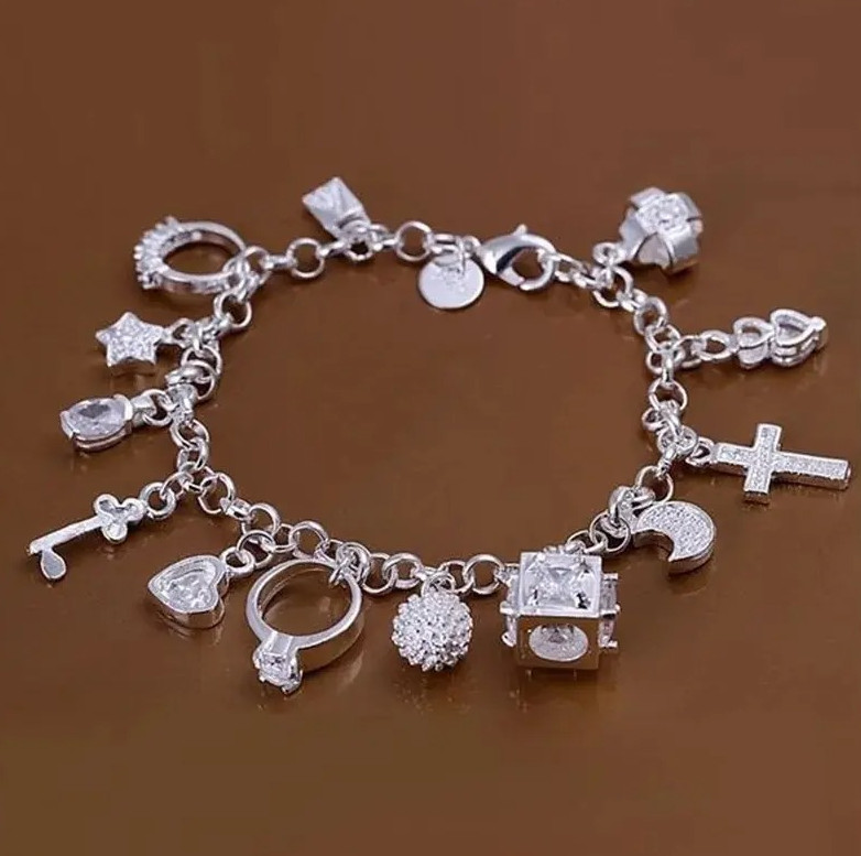 1pc Silver Thirteen Pendant Charm Bracelet Simple Style – Jewelry Simple Style