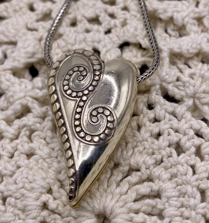 Brighton “Corazon” Crystal Silver/Gold Plate Heart Rare!
