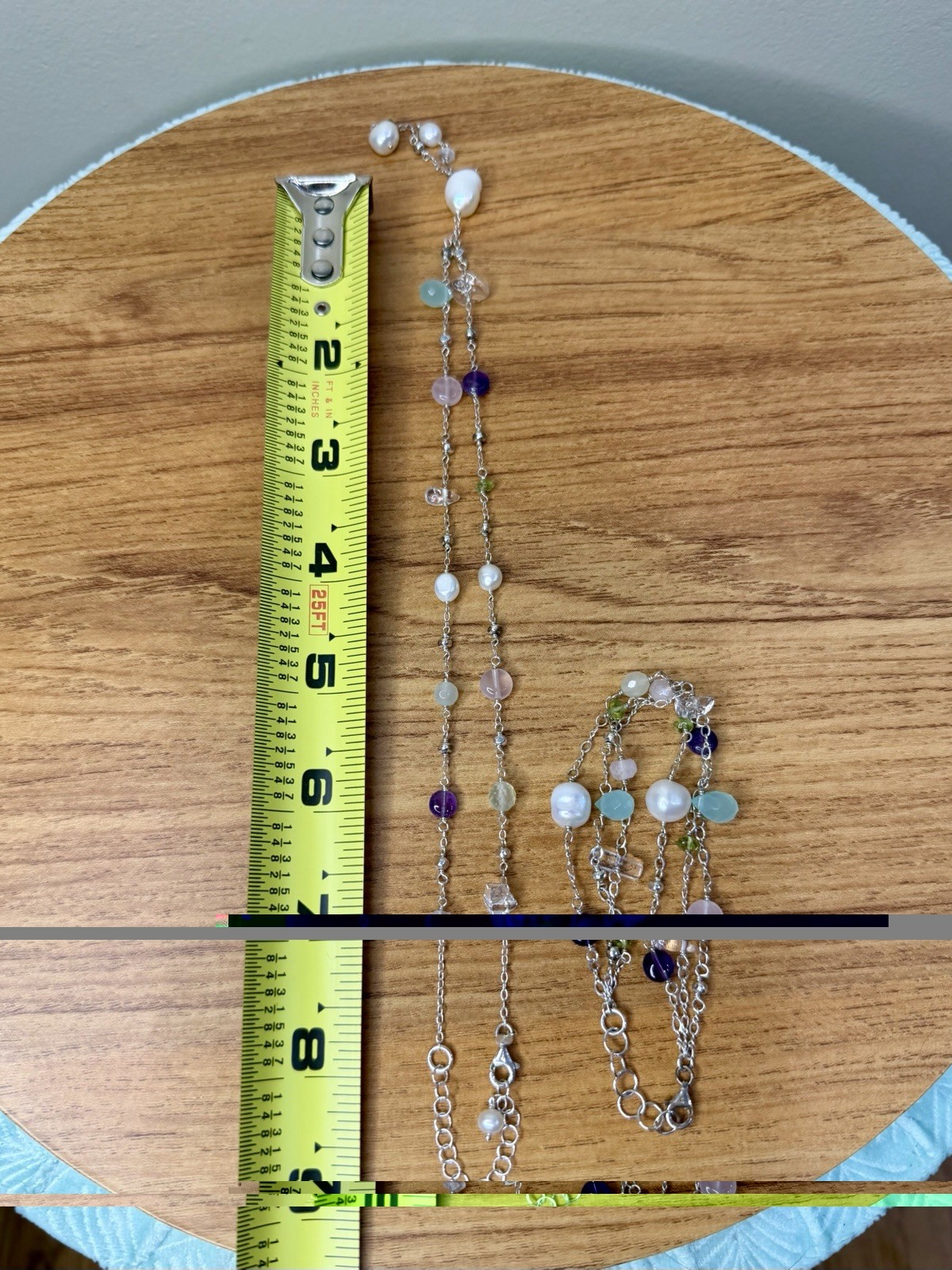 Lia Sophia Pearl Beaded Jewelry Set Necklace Bracelet Earrings Silver Tone