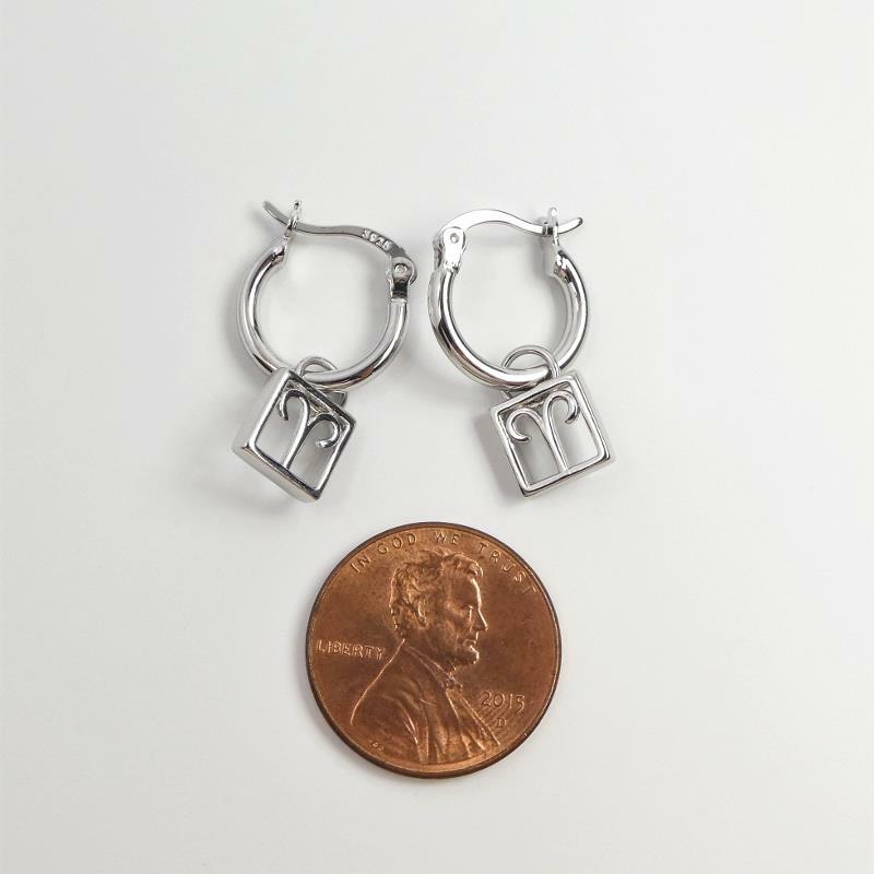 Shiny Gold 925 Silver Sterling Silver Zodiac Charms Small Hoop Earrings Unique