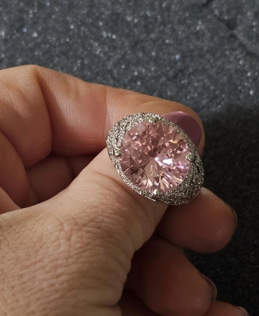 Suzanne Somers Pink Cocktail Ring