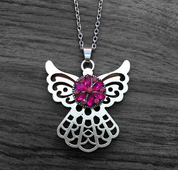 Mini Snap Jewelry Necklace Christmas Angel fits 18-20mm Ginger Petite Charms 20″