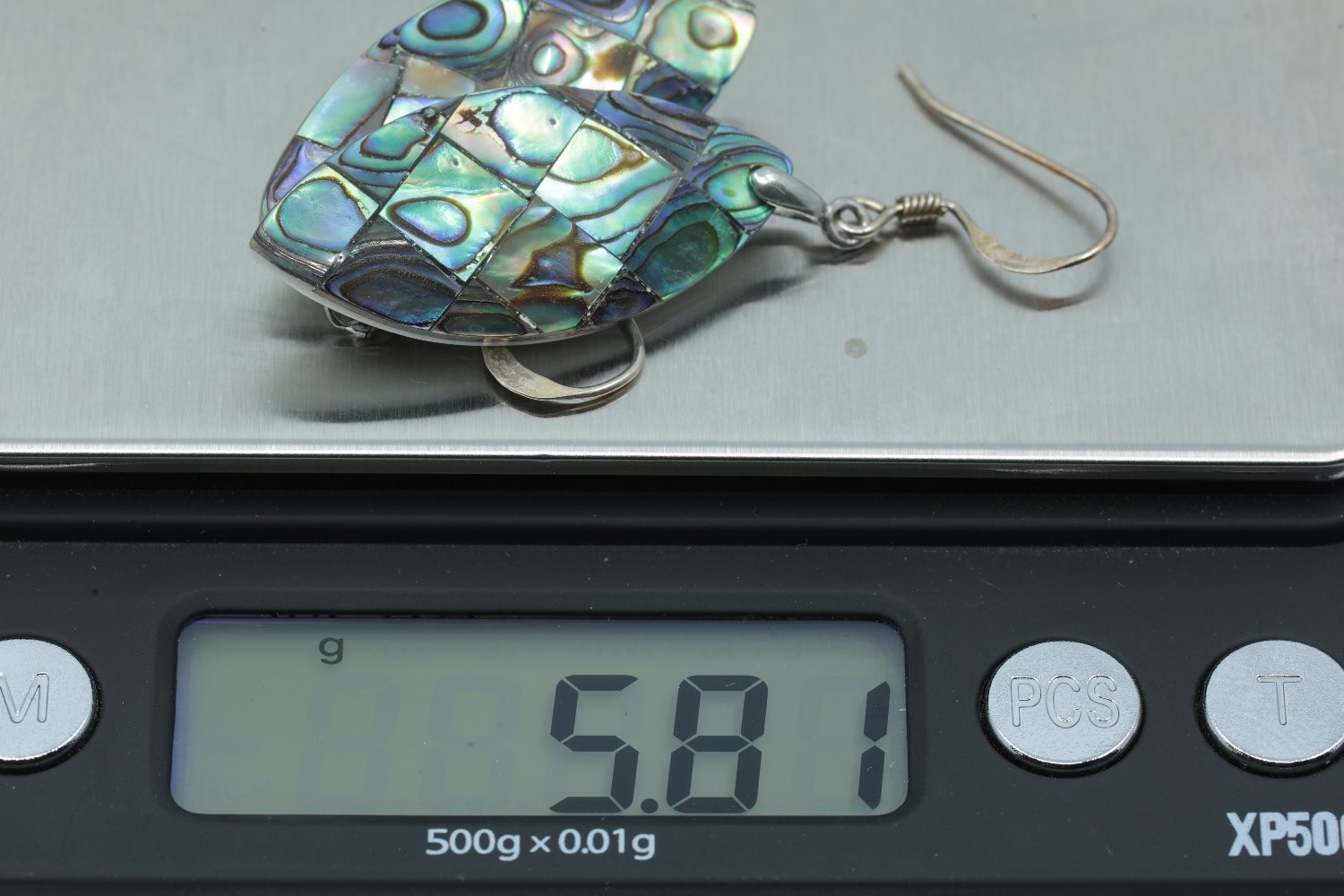 Earrings Medium Multicolor Shell Vintage Abalone Dangle Drop