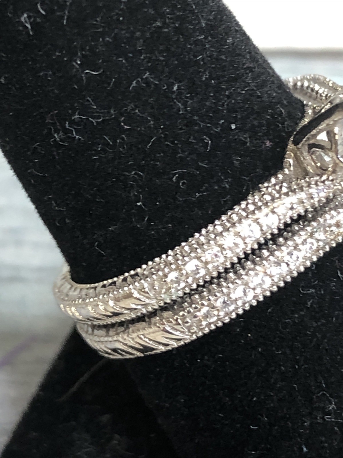 CZ 925 Sterling Silver Double Ring Wedding set size 8 NWOT no Box
