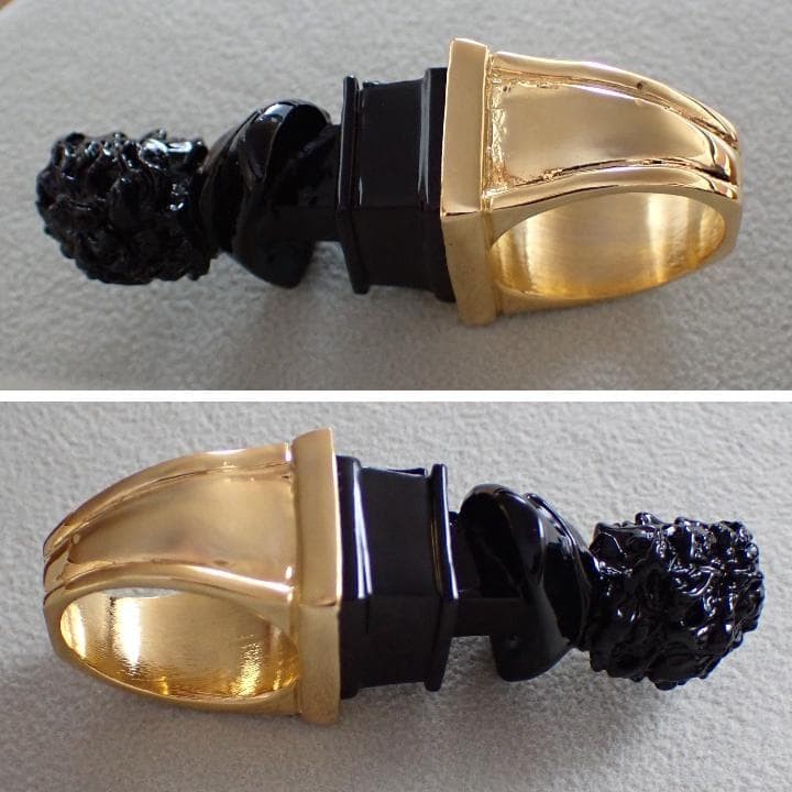 AMBUSH Beethoven Ring Black Gold Size 19.5 Pouch Included Used japan used