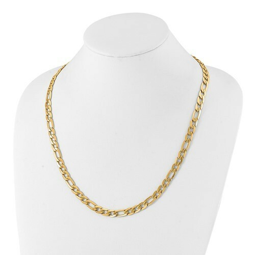 *BRAND NEW* Chisel Polished Yellow IP-plated Figaro Necklace SRN3050-23.5
