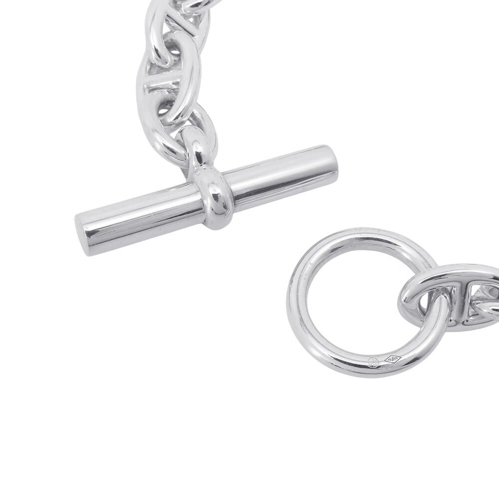 Hermes Chene Dunkle Silver Bracelet 6.5in W14.1mm x H8.6mm Unused