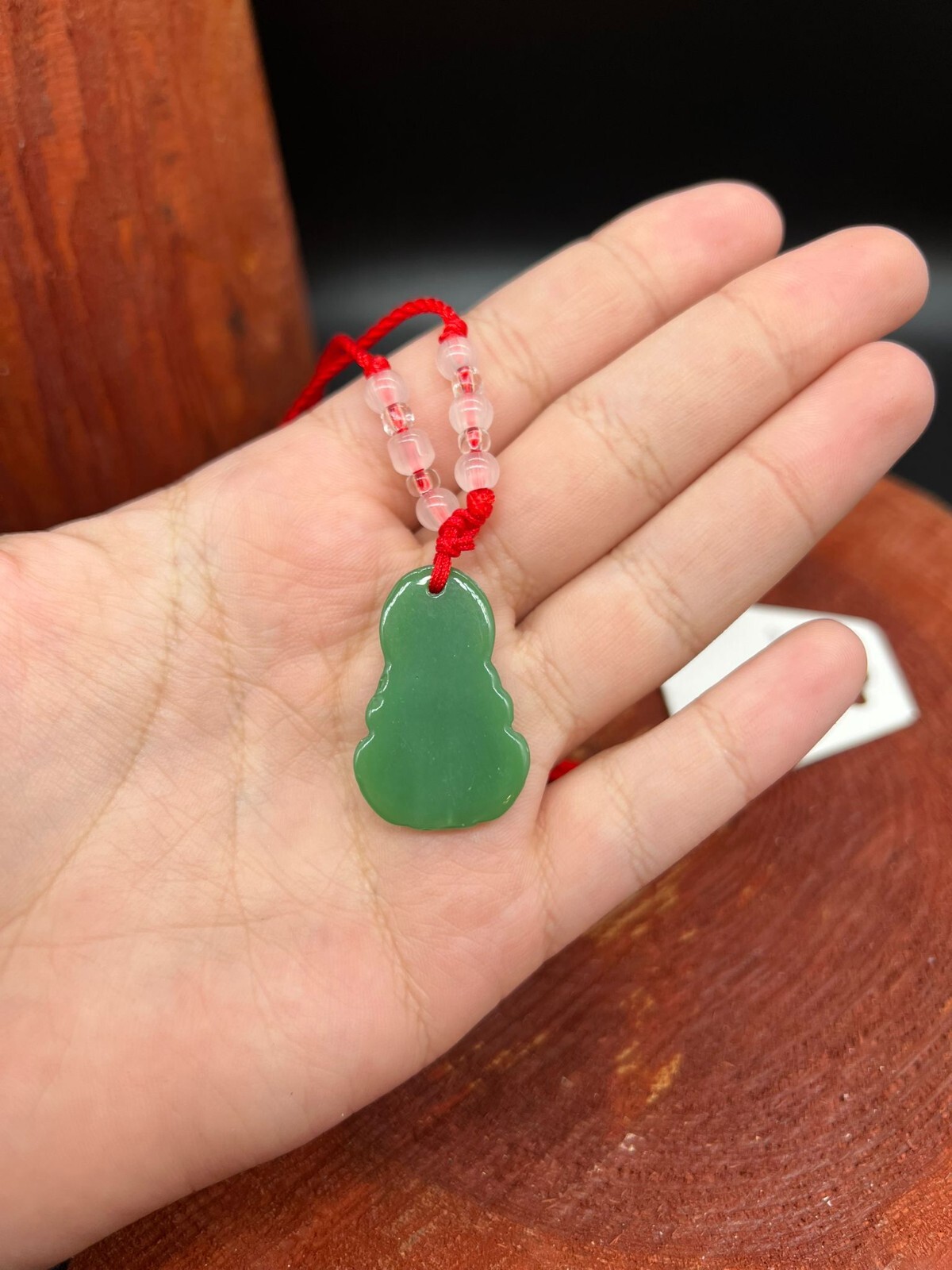 Green Simulated Jade Stabilized Turquoise Laughing Buddha Adjustable Necklace