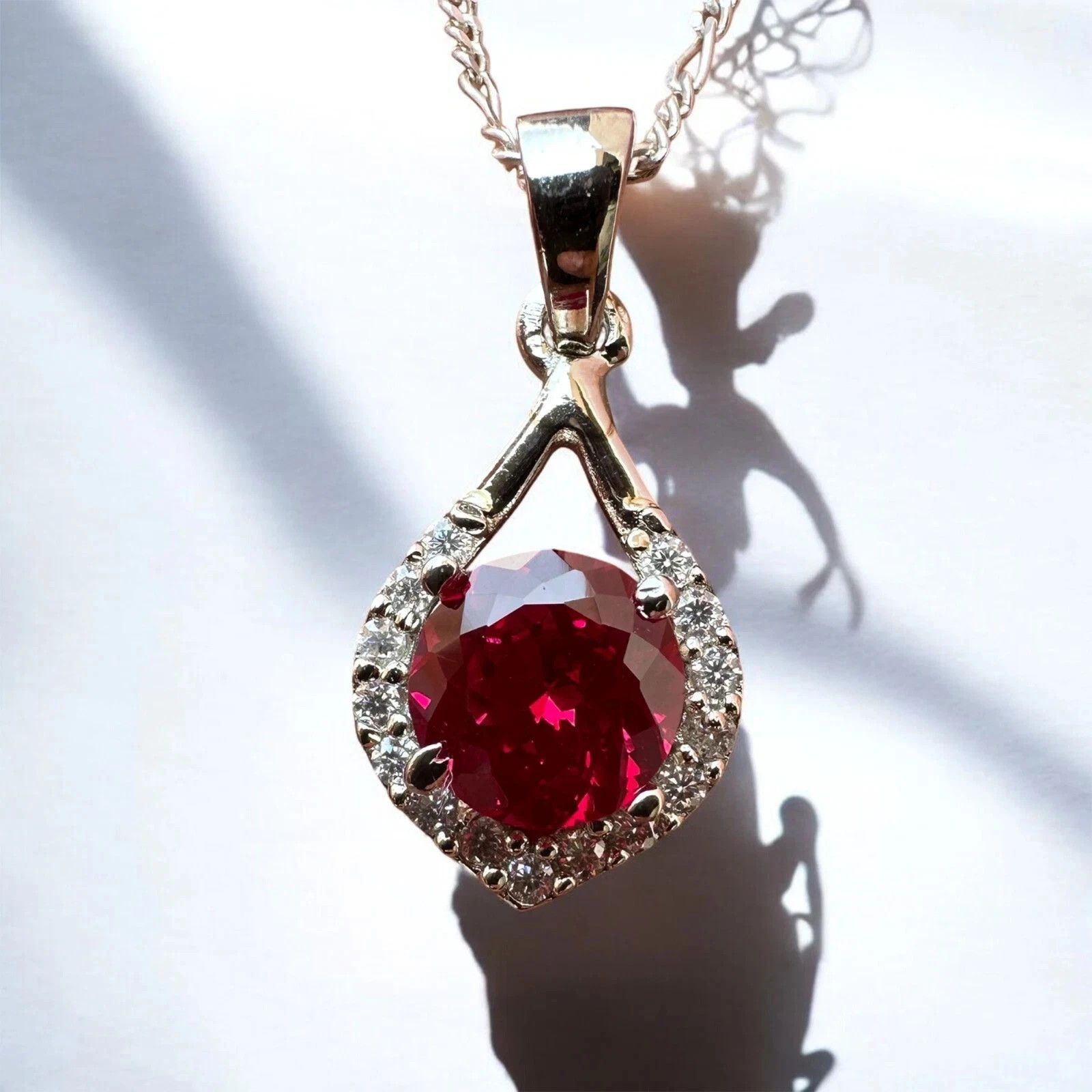 Certified 13 Ct Natural Red Ruby Loose Gemstone Pendant In 925 Silver
