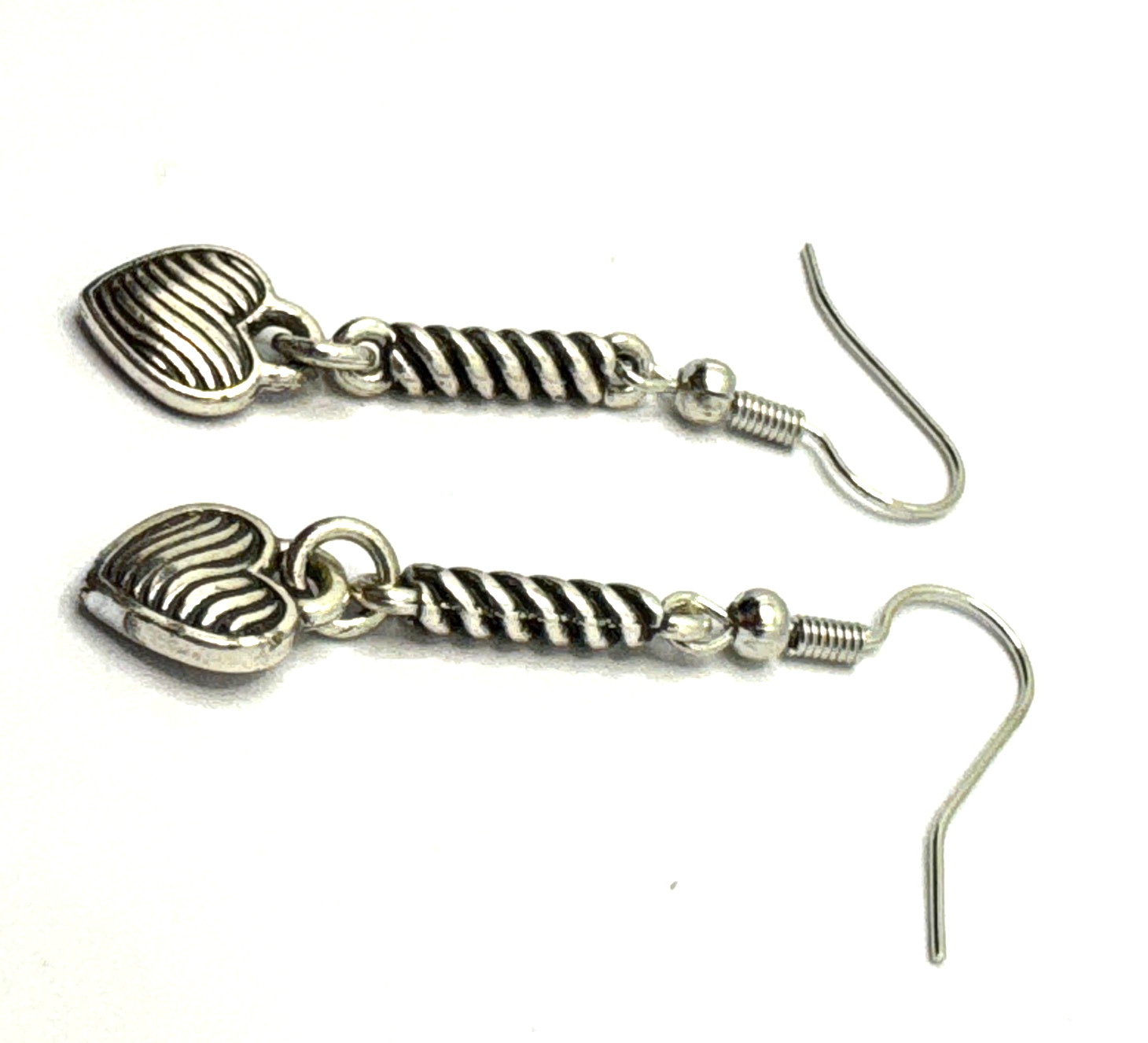 Brighton Striped Hearts Dangle Retired Vintage Custom Earrings