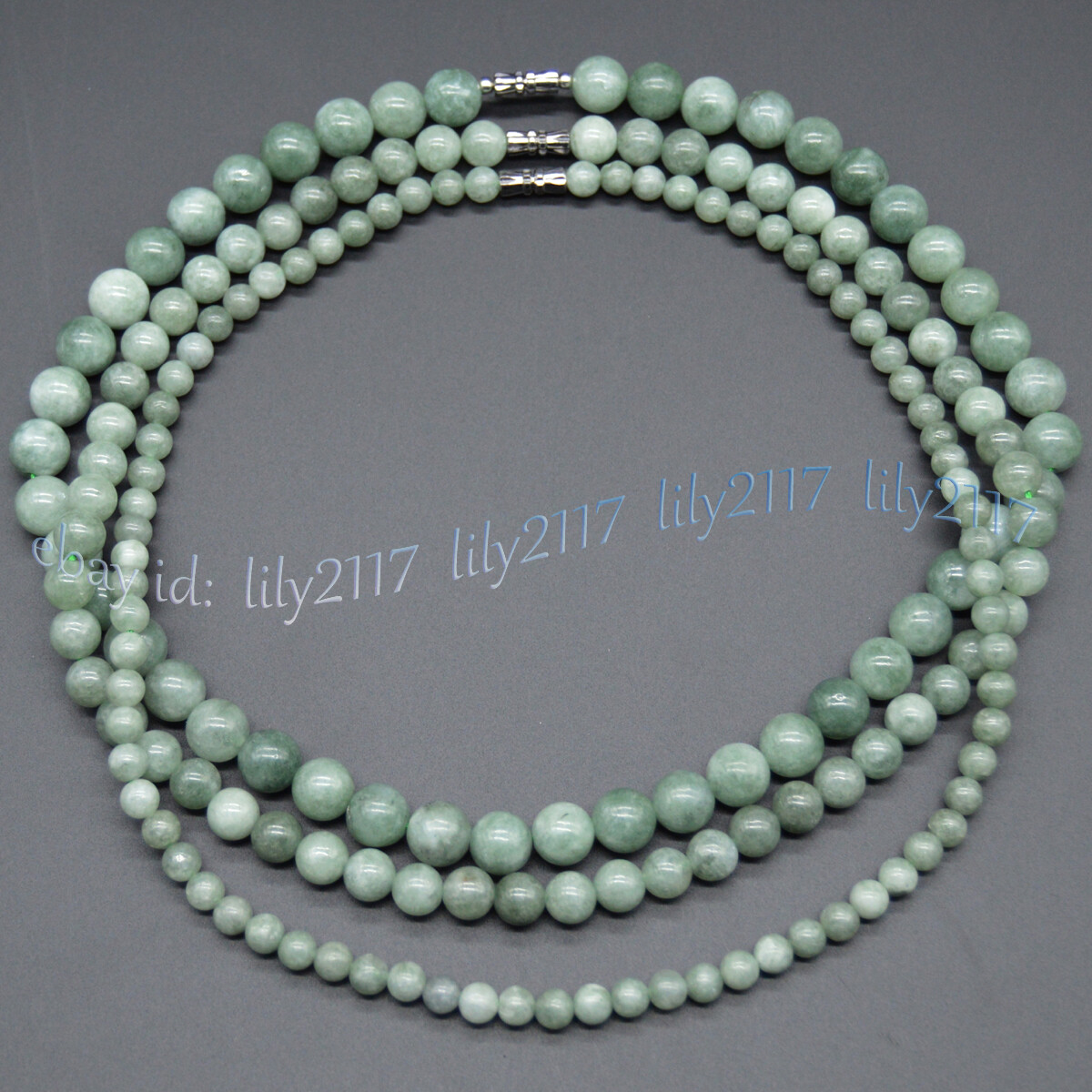 6-14mm Natural A Green Jade Jasper Round Gemstone Beads Necklace 14-36 inches