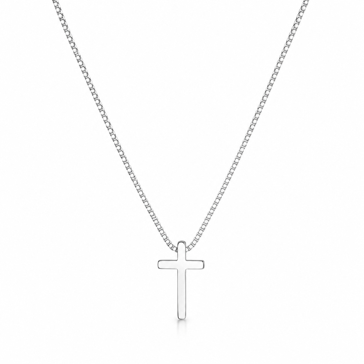 Silver Cross Necklace for Men Women Christian Faith Pendant Gift