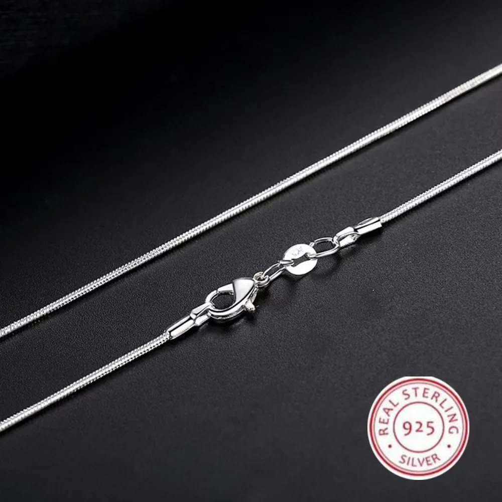 Snake Chain Necklace 925 Sterling Silver Chain 1Mm 16-30Inch High Quality