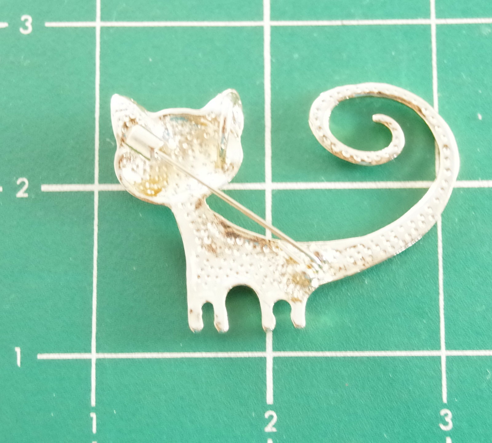 2″ ORANGE & BLACK CAT RHINESTONE EYES ENAMEL GOLD HALLOWEEN BROOCH PENDANT COMBO