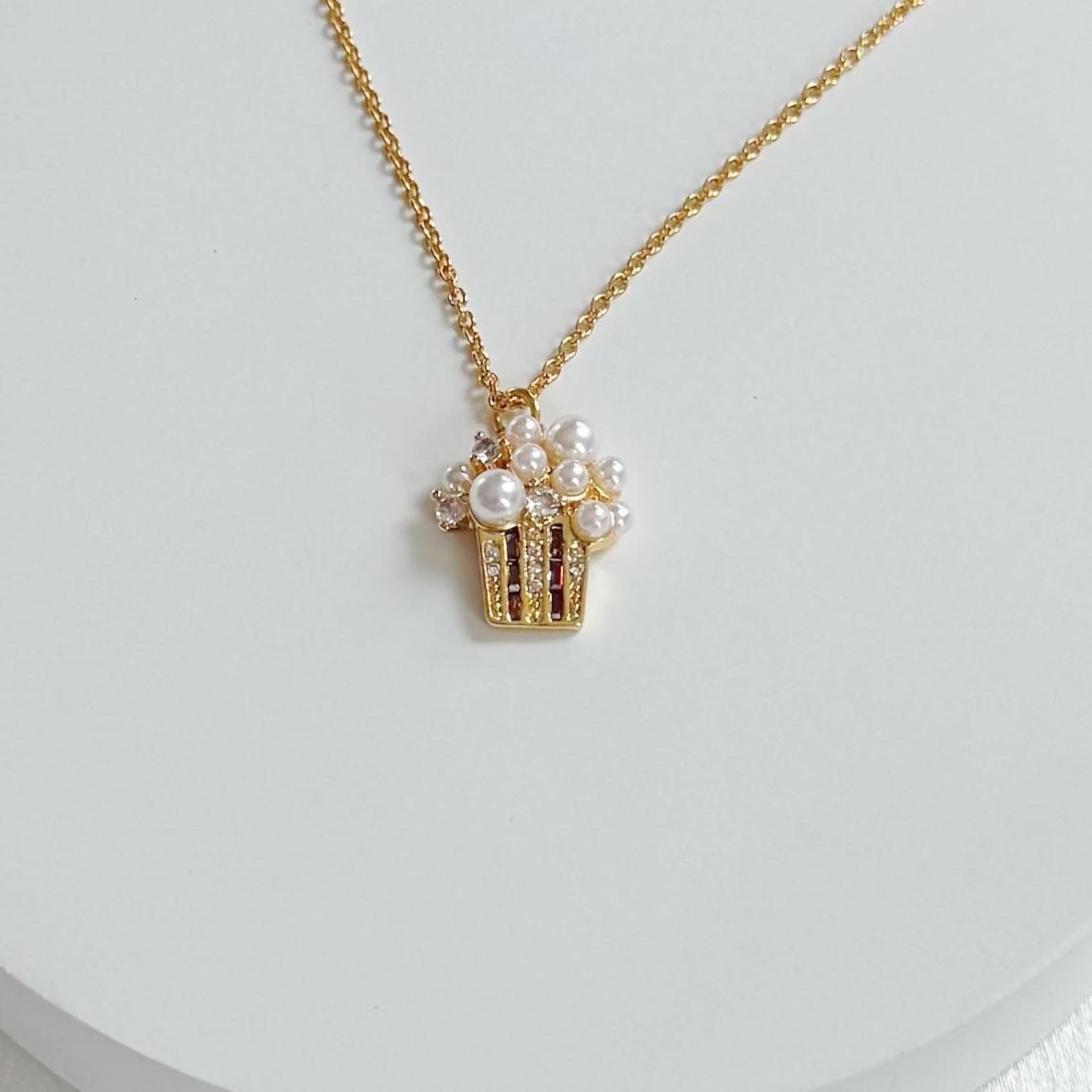Kate pearl Popcorn Pendant Necklace Gift for her