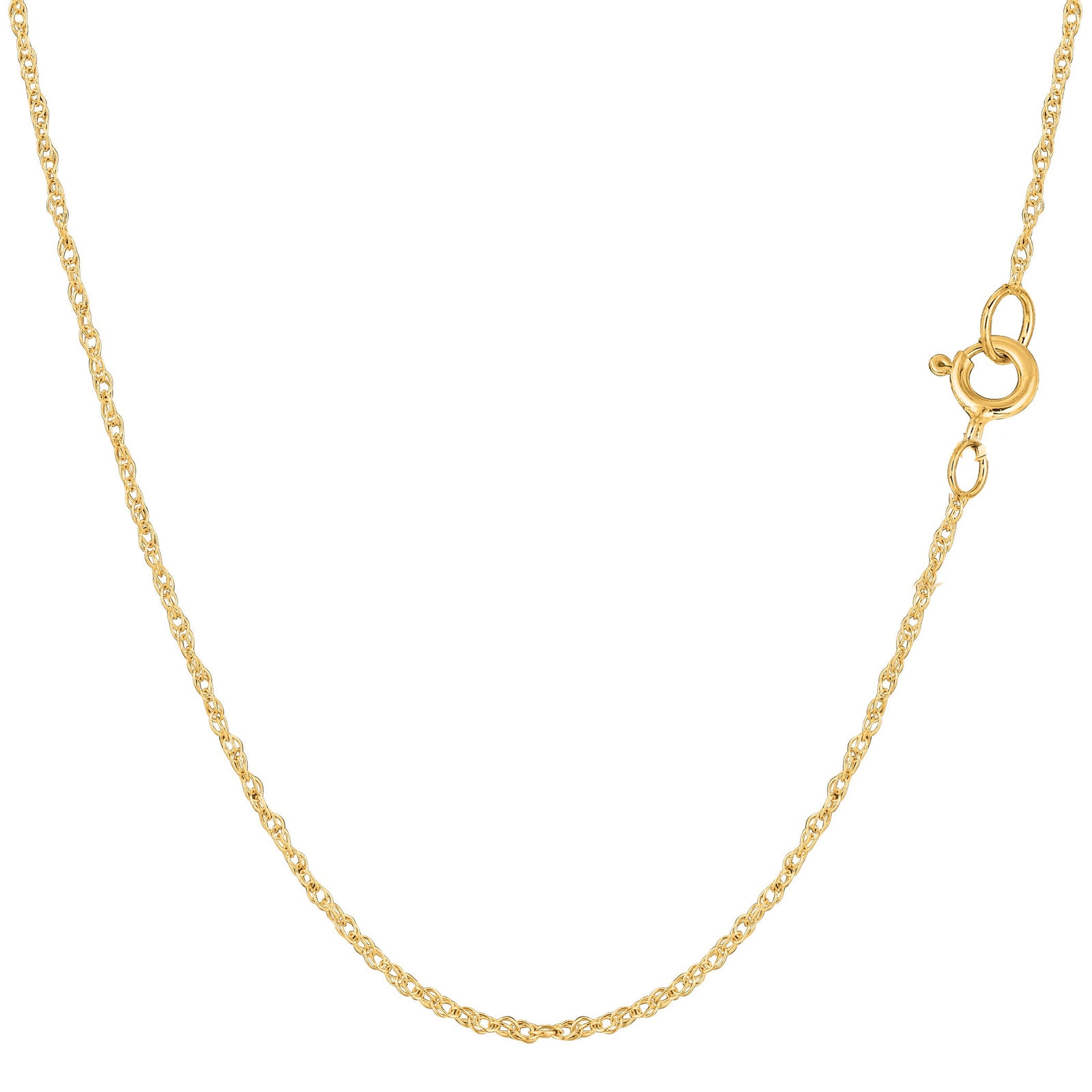 14k Yellow Real Gold Rope Chain Necklace, 0.9mm, 20″