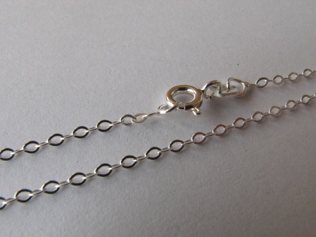 50 pcs Sterling Silver Flat Cable Link Chain Necklaces 16 inch (40 cm)