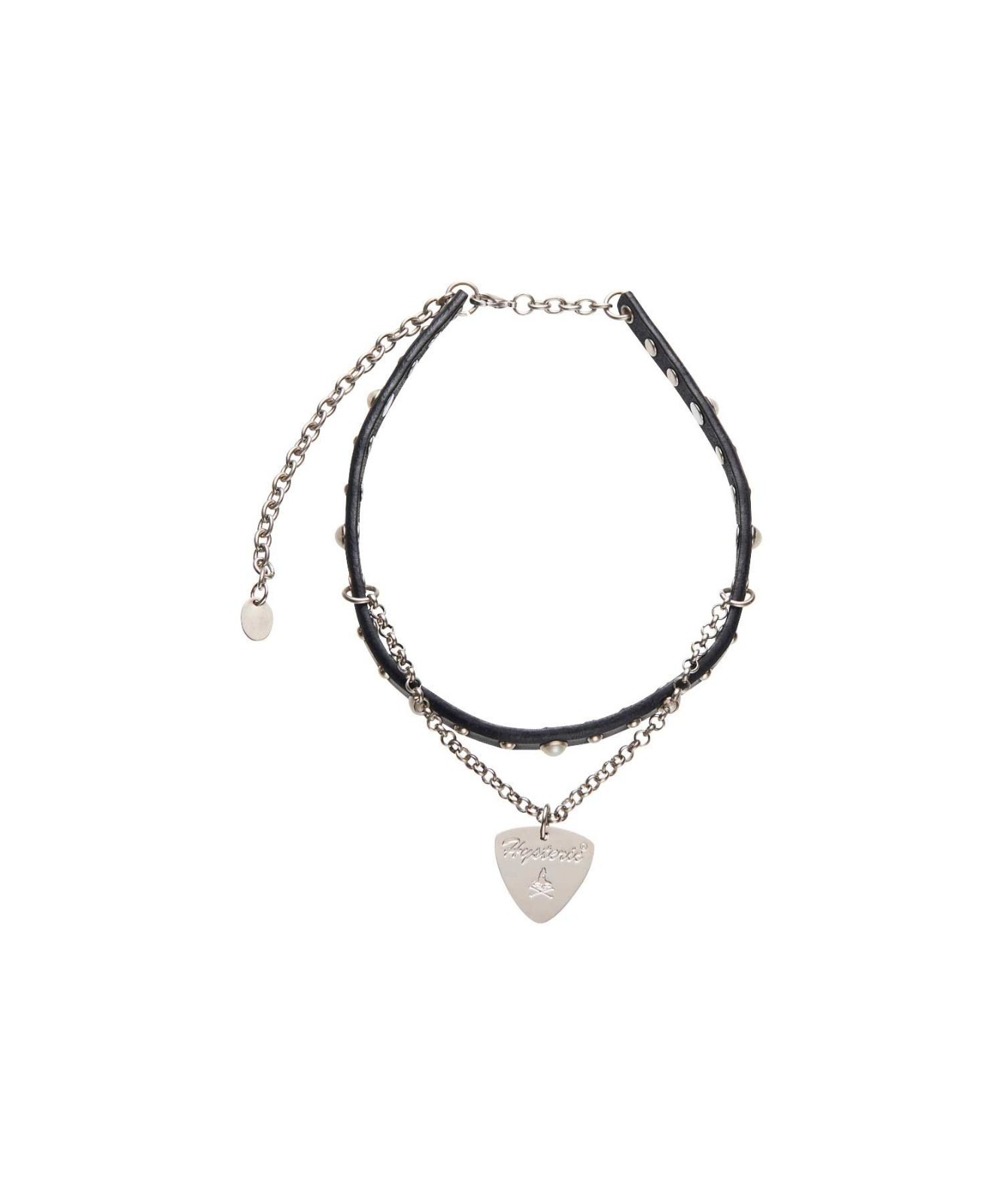 HYSTERIC GLAMOUR PICK Leather Choker Necklace Black Alloy Women New from Japan