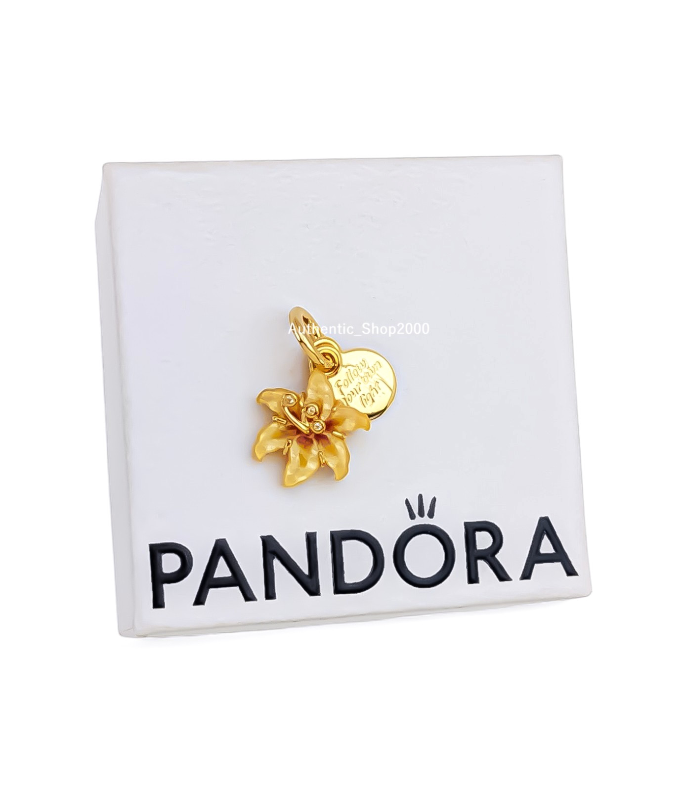 New 100% PANDORA 14k Disney Tangled Sundrop Flower Glow in Dark Charm 764020C01