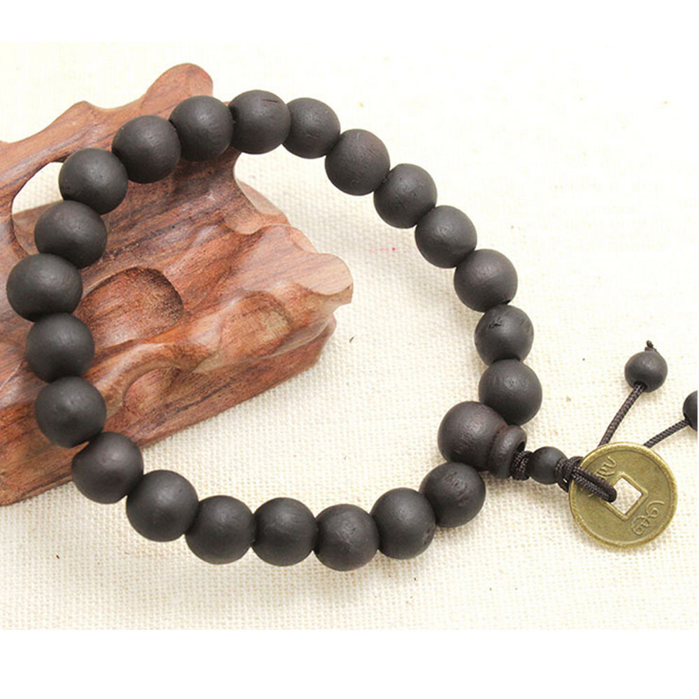 4PCS 12MM Wooden Men’s Buddha Buddhist Prayer Beads Tibet For Mala Bracelet NEW