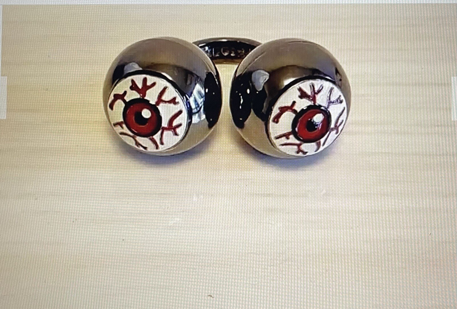 AMBUSH OVERSIZED EYE GOT BALLZ EYEBALSS DOUBLE RING SIZE 7