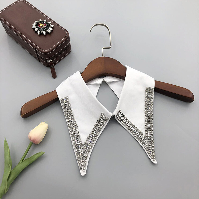 Luxurious False Collar Shiny Collar Hand-Embedded Diamonds For Sweater Shirt 1x