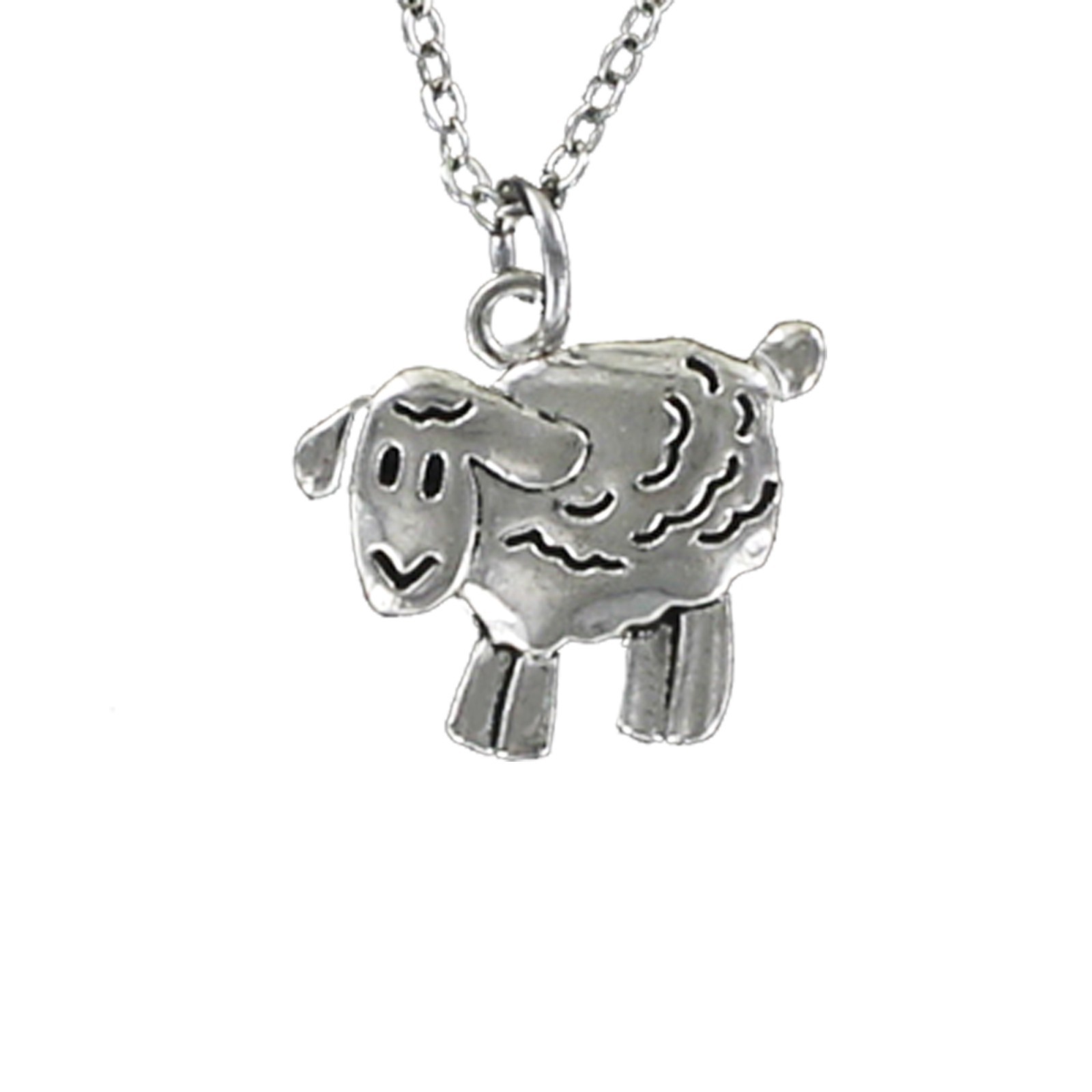 Pewter Lamb Necklace on Chain Choice of Length or Charm Only Sheep Gift for Her