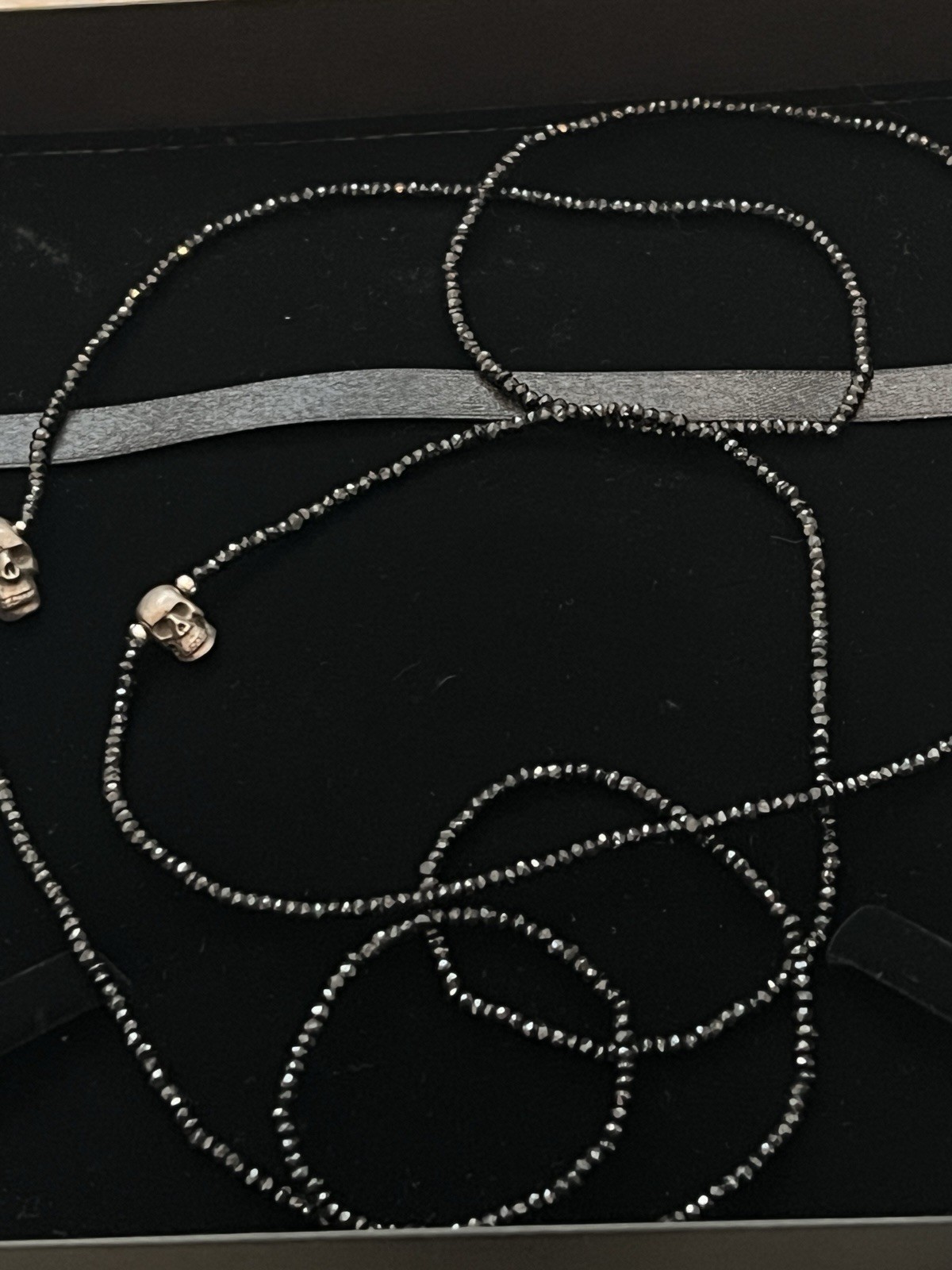 Hysteric Glamour Skull Necklace Japan Made 925 Silver Long Double Wrap w/ Box
