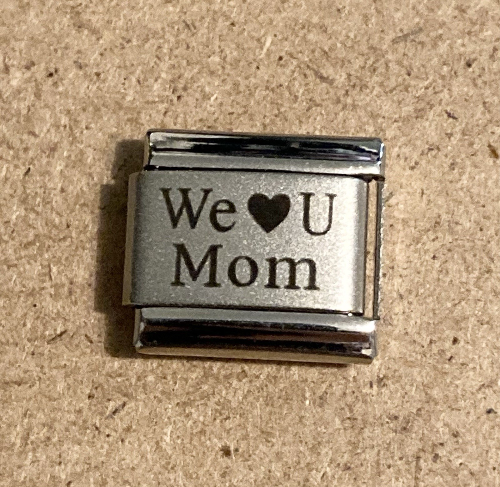 We Love U Mom 9mm Italian Modular Link Charm for bracelet