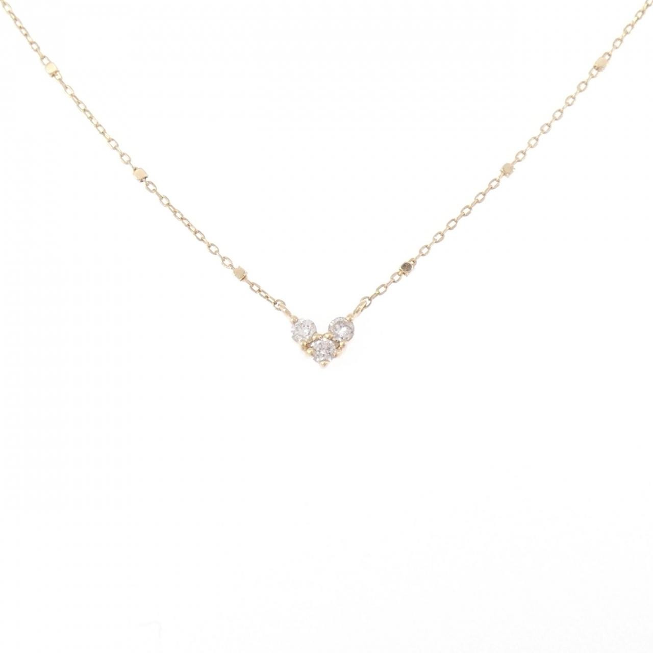 Authentic Kumikyoku Heart Diamond Necklace 0.08CT #260-008-285-3006