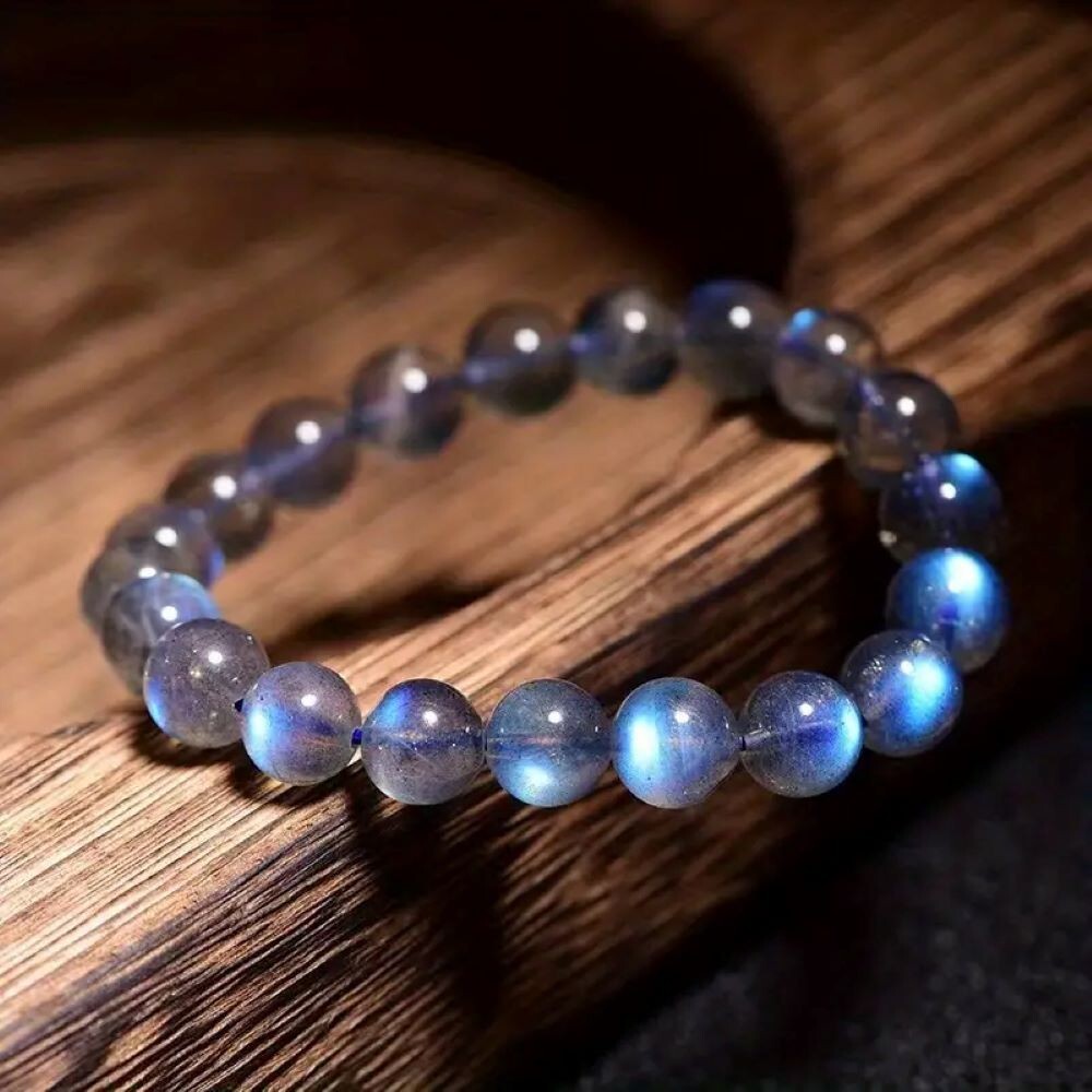 Natural Moonstone 7MM Round Beads Healing Reiki Crystal Women Men Bracelet Gifts