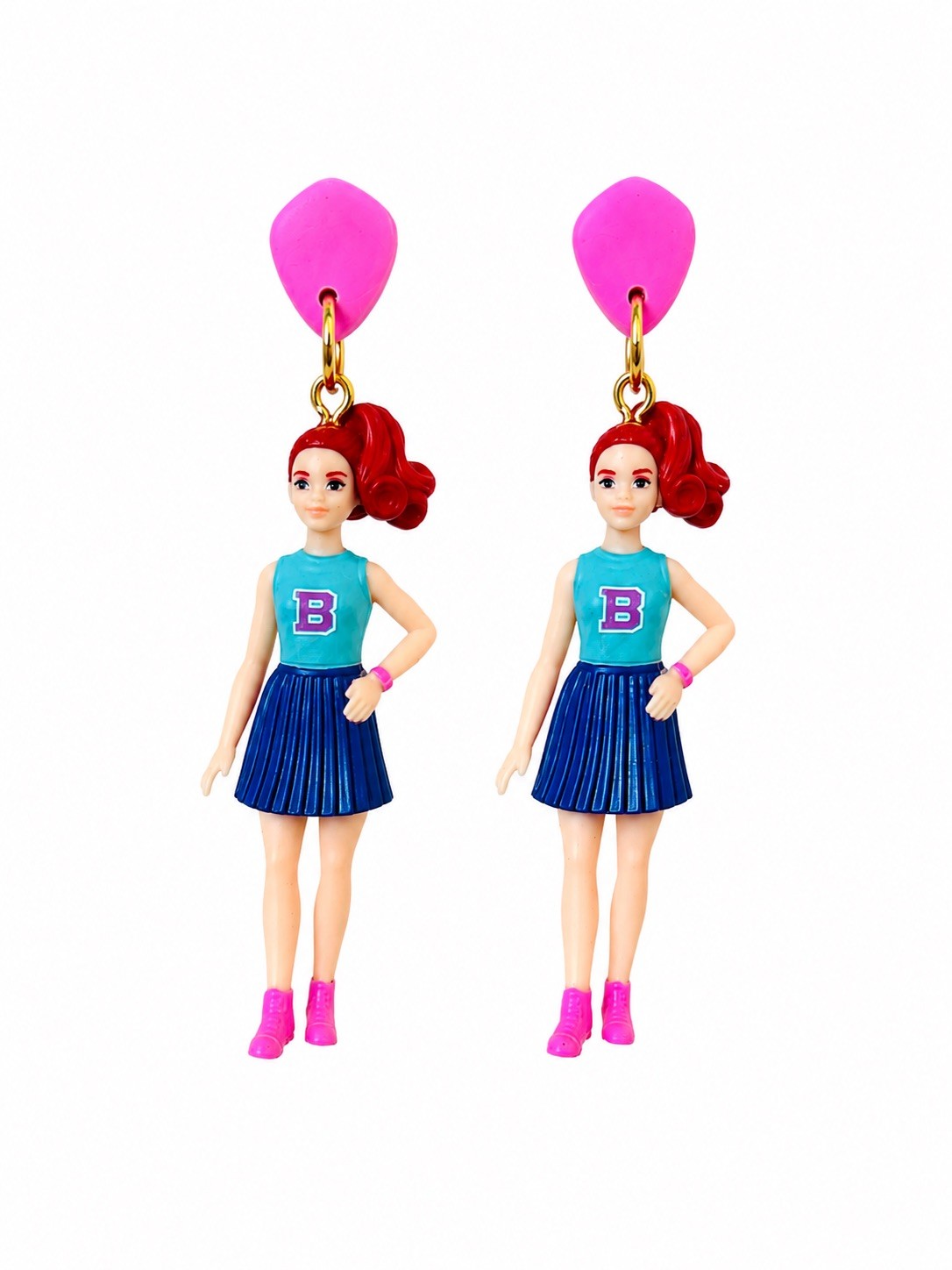 Handmade Wearable Miniature Doll Earrings Barbie Inspired Statement Jewelry