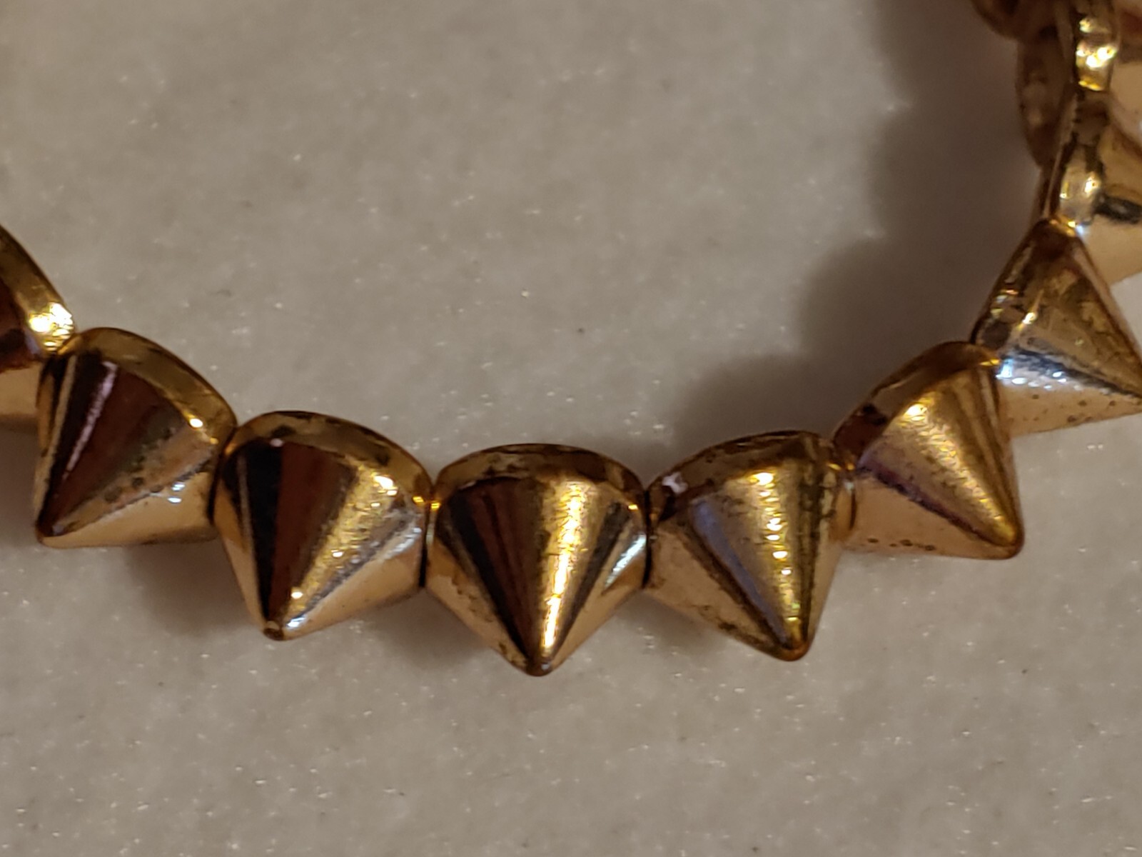 Gold Tone ( ROUND SPIKE STYLE) Stretch Statement Bracelet – 2 1/8 in Inside Dia