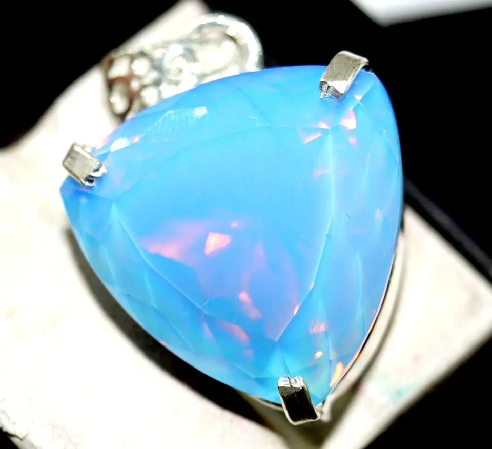 EGL Certified 90.0 Ct Natural Opal 925 Solid Silver Pendant Loose Gemstone